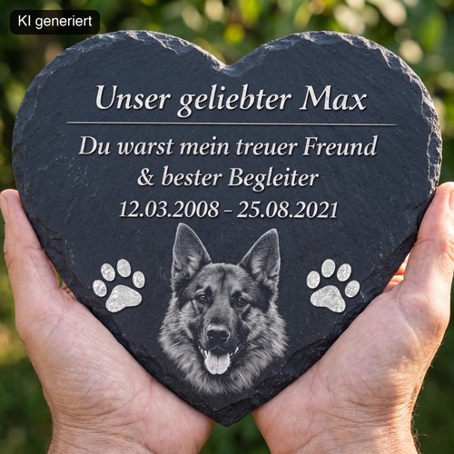 Hunde herz gedenktafel pfoten - gedenktafel,