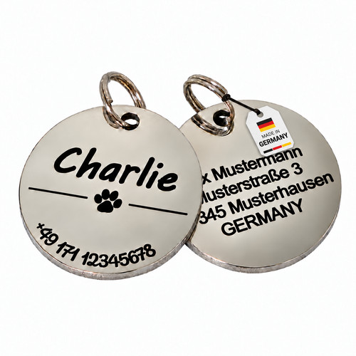 Hundemarke mit gravur 1 - -, 1+2